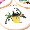 Needle Crafts Cross Stitch Kit Needlework Tools Flowers Embroidery Black Cat Pattern Embroidery Set