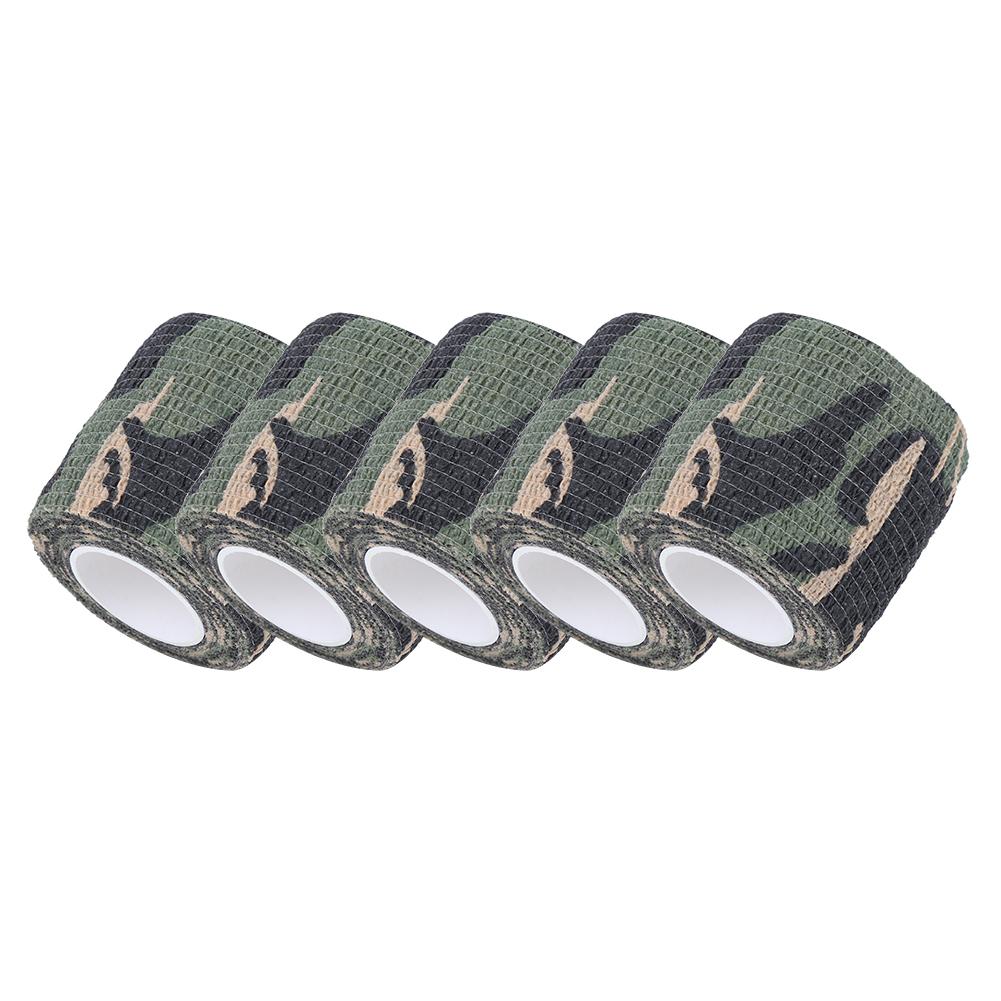 (5Pcs Set) SelfAdhesive NonWoven Outdoor Strench Tape Hunting Camouflage Tapes(Camouflage Des Bois )