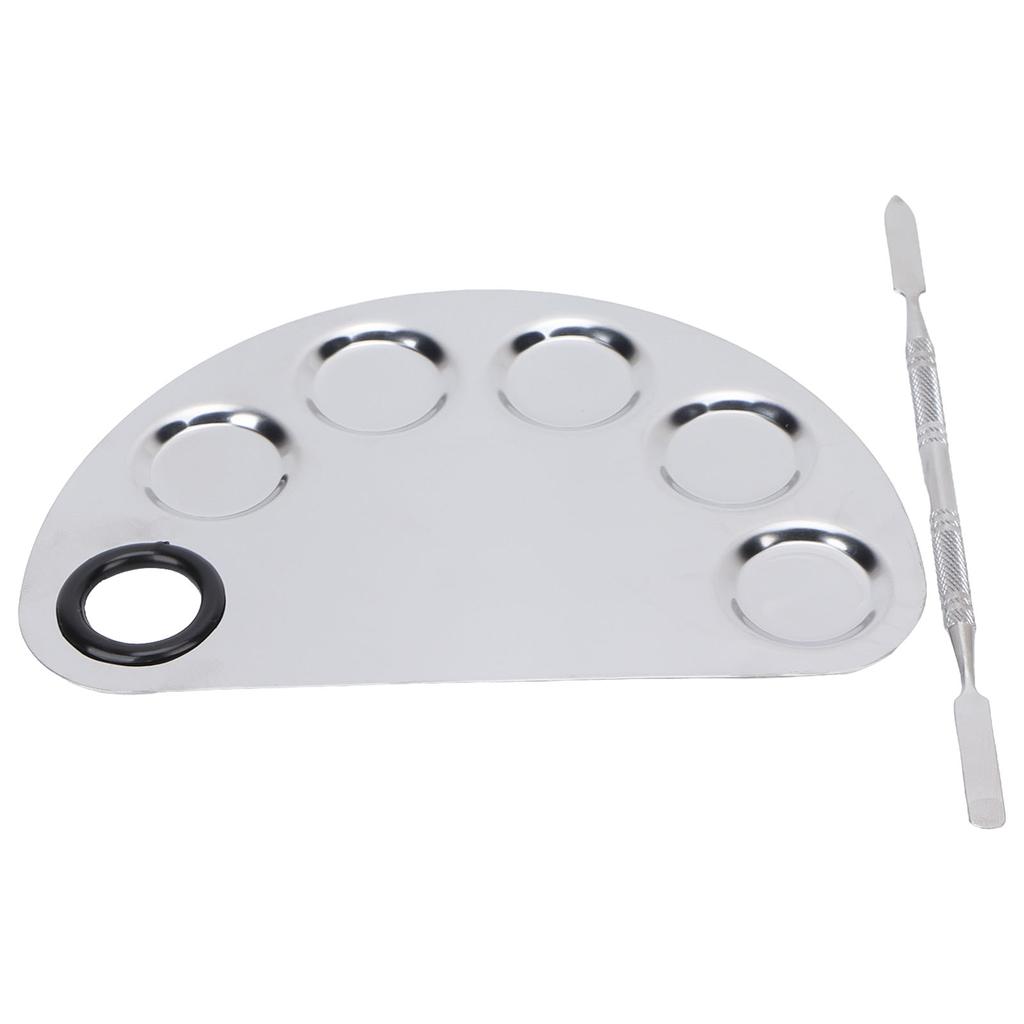 Makeup Mixing Palette Stainless Steel Spatula Paint Pigment Lipstick Color Blending Plate