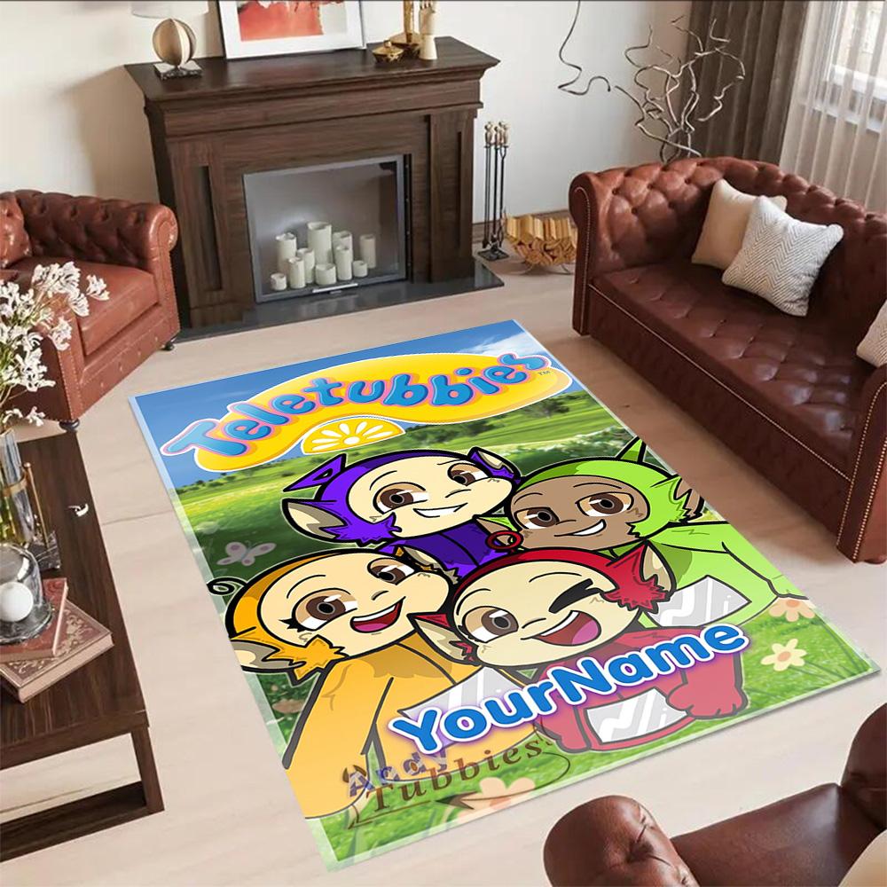 Teletubbies Customized Name Carpet Suitable for Entryway Decorate room Outdoor Game Room Antislip Carpet Decorate Offices Gift for Festivals