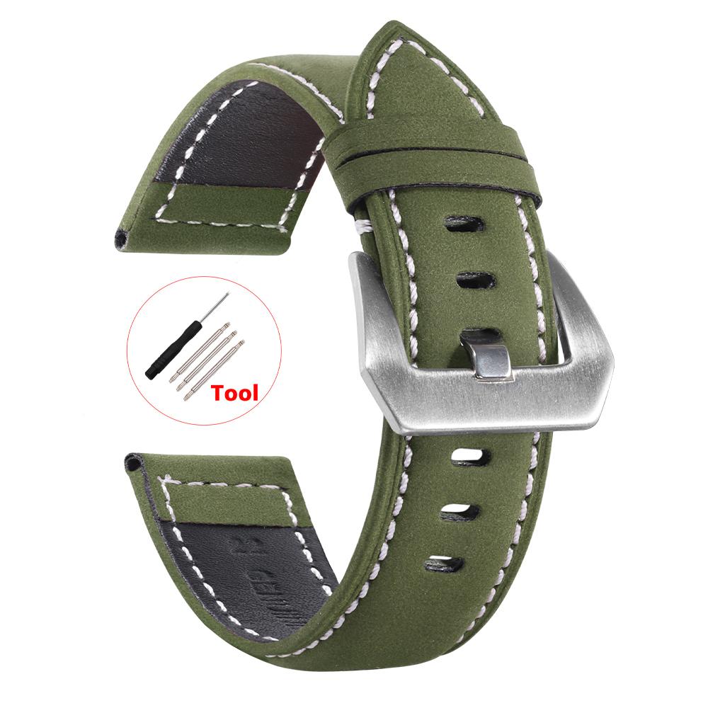 

Ремешок для часов 18 мм, 20 мм, 22 мм, 24 мм, винтажный ремешок из натуральной кожи из натуральной кожи для часов Huawei Watch Gt2/3, ретро-ремешок для мужчин и женщин, сменные браслеты 18mm