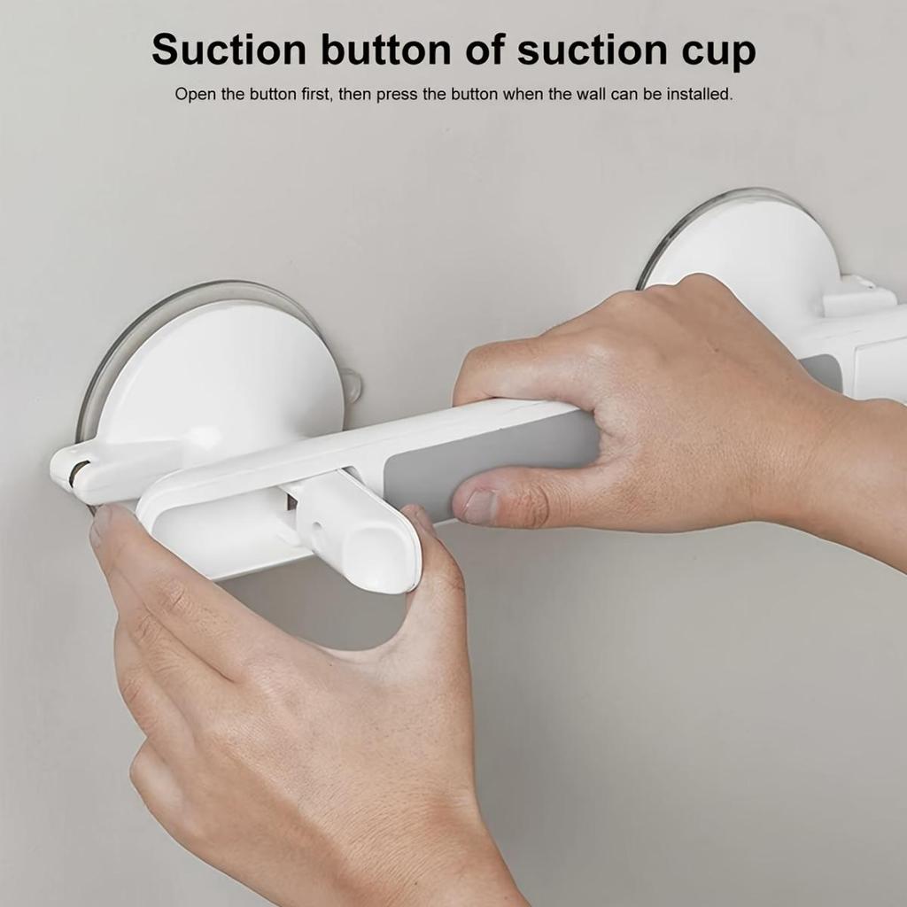 Home Elderly Armrest with No Drilling, Anti Slip Suction Cup Type, Reusable, Suitable for Ceramic Tiles, Glass, and Hard Plastic Surfaces