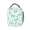 Boble Tea Insulated Lunch Bags Thermal Bag Reusable,Lunch Container P-Pusheencats High Capacity Lunch Box Tote Food Handbags