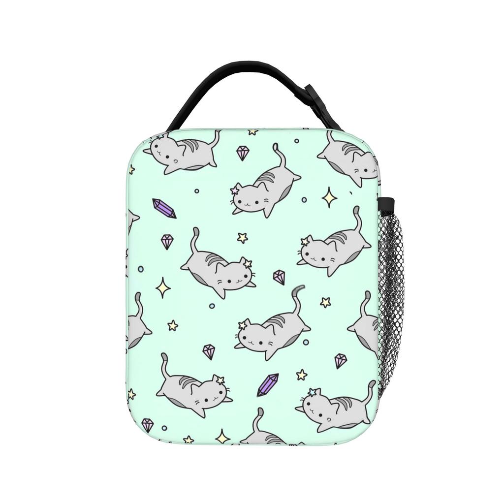 Boble Tea Insulated Lunch Bags Thermal Bag Reusable,Lunch Container P-Pusheencats High Capacity Lunch Box Tote Food Handbags