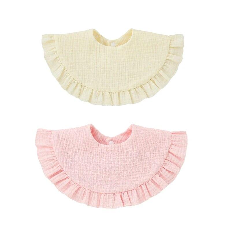 2pcs Baby Burp Cloths Lace Bibs Soft Cotton Adjustable Bib Newborn Stuff Toddler Burp Cloths Kids Feeding Saliva Towel