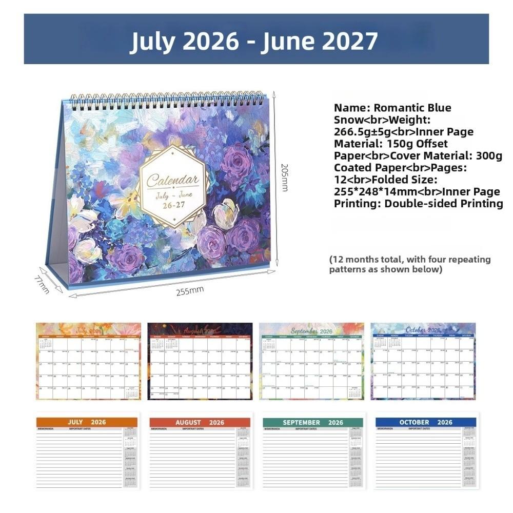 Daily Schedule Desktop Calendar Portable Standing Flip Calendar Annual Calendar  Desktop Use