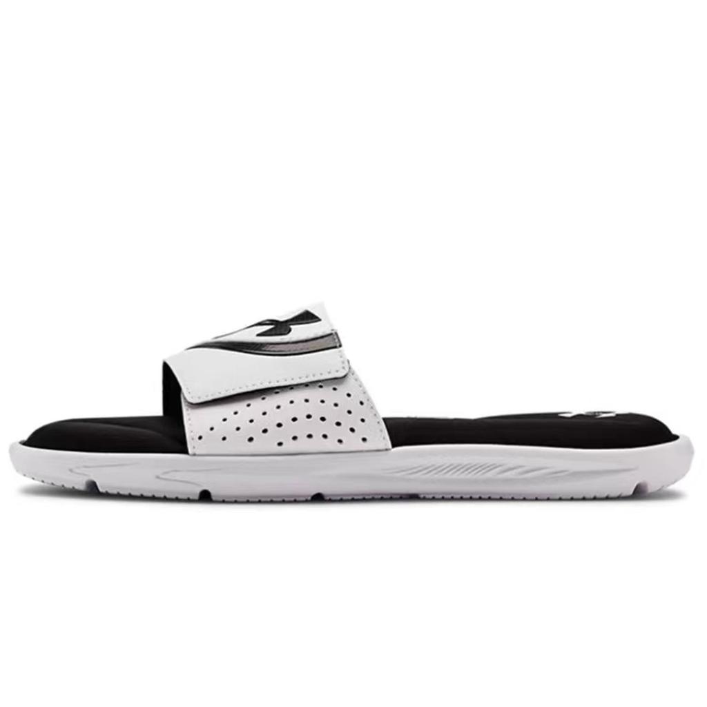 Under Armour Ignite Slip Resistant Abrasion Resistant Slide Slippers Men's Black Silver 3022711-100(Team285-)