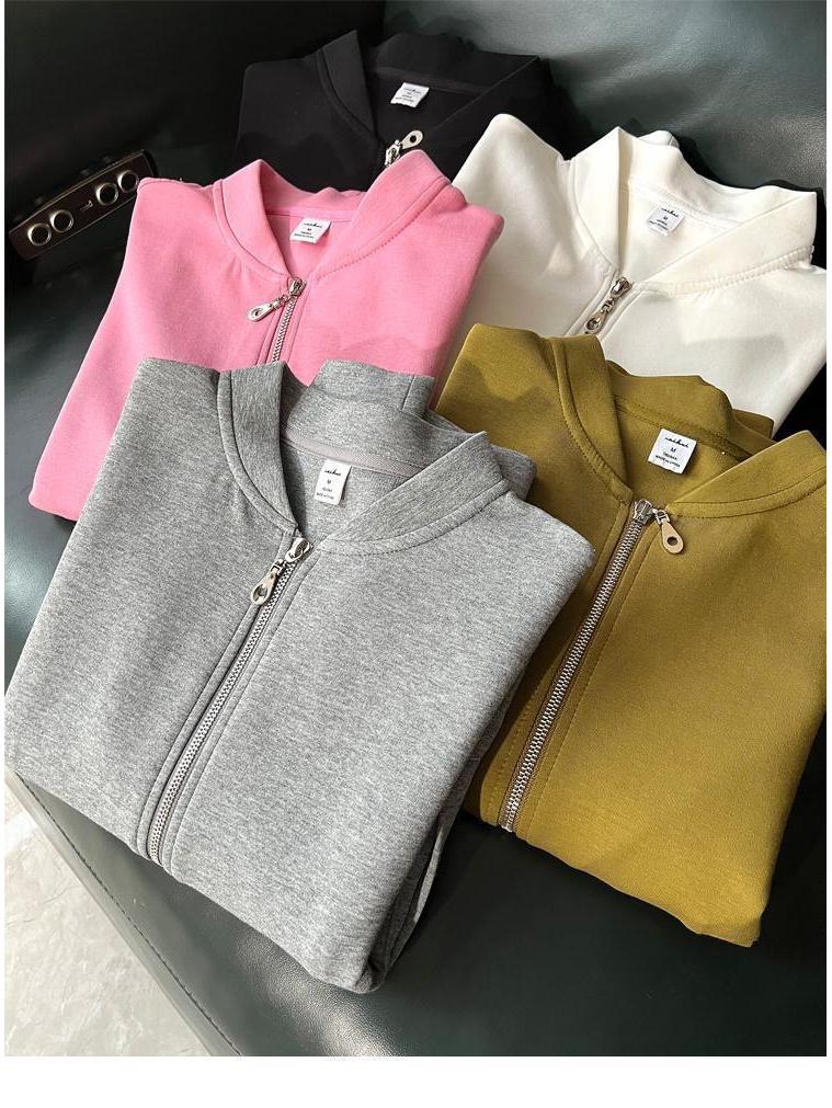 Women's Casual Loose Fit Stand-Up Collar Zip-Up Hoodie Jacket for Spring/Autumn