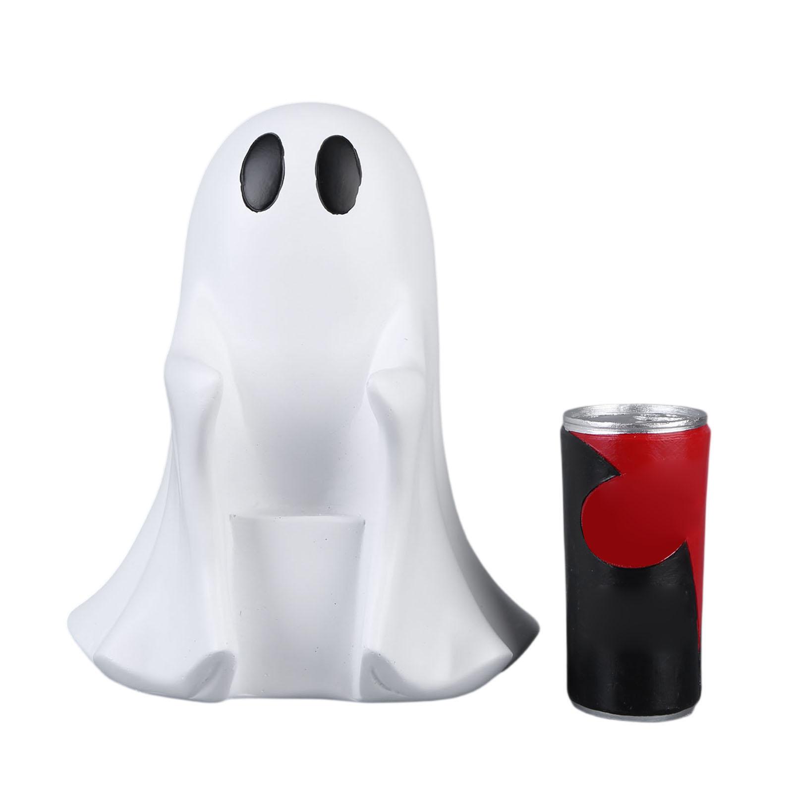 1pc White Ghost Ornaments Halloween Coke Ghost Halloween Ghost Can Holder for Home Office Desk Display Halloween Decor