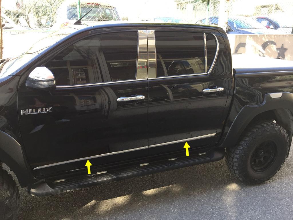 

Накладки на молдинги Tit-designs (4 шт, нерж) для Toyota Hilux 2015- гг