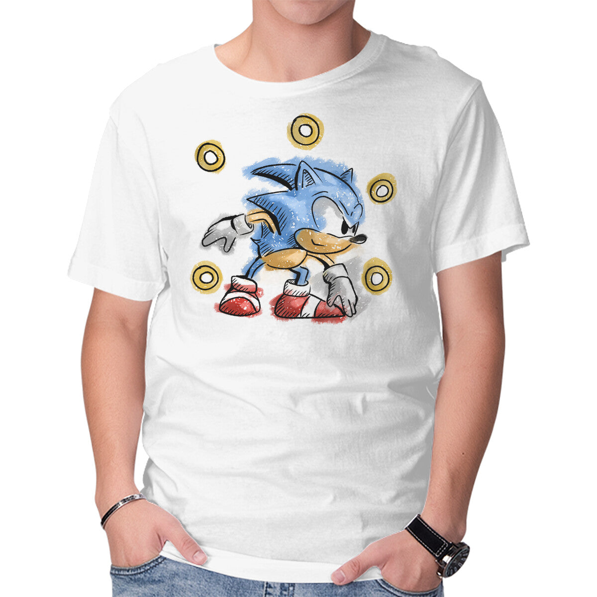 Unisex Crew Neck T-Shirt Water Hedgehog Graphic Short Sleeve Casual Tee XL