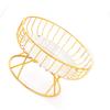 Blatowy Kosz na Owoce Wielofunkcyjny Metalowy Kosz z Drutu o Dużej Pojemności na Owoce Chleb Warzywa Przekąski Duży Złoty