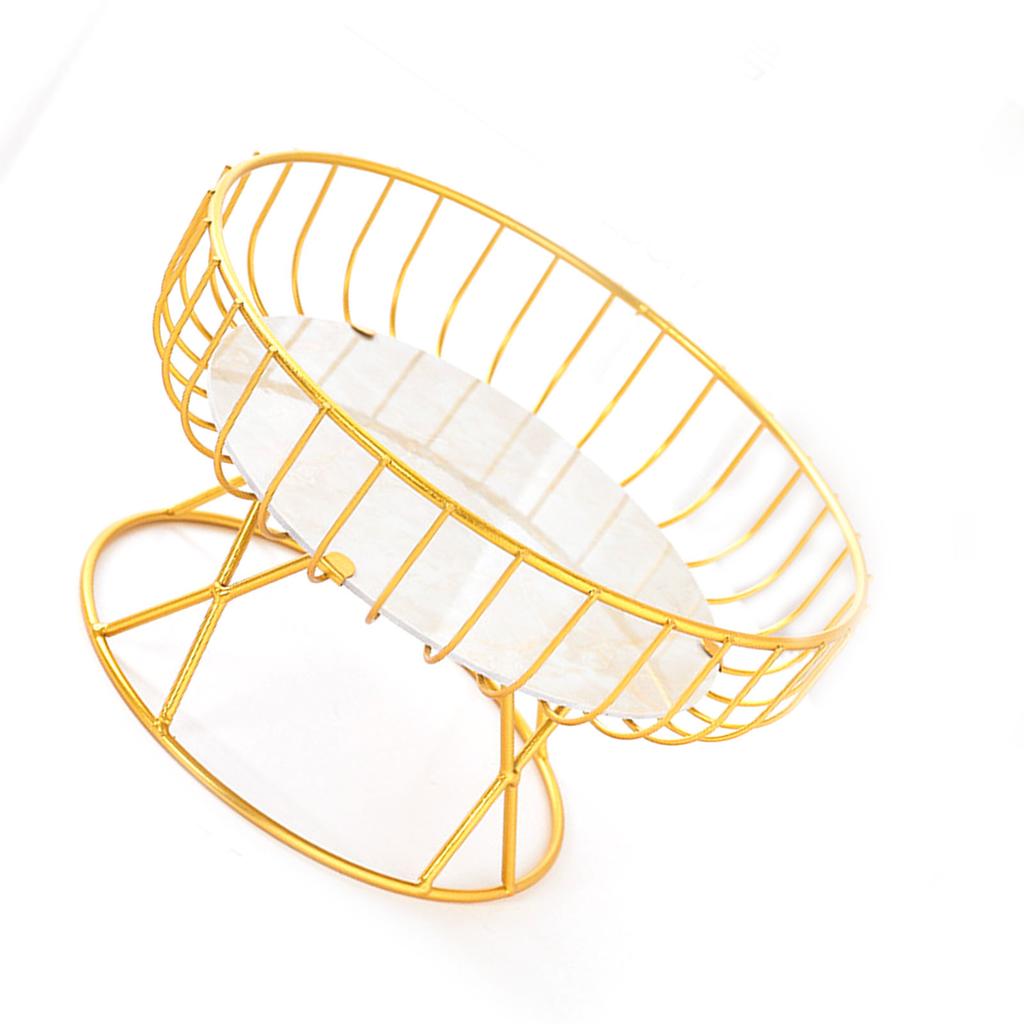 Countertop Fruit Bowl Multi Purpose Large Capacity Metal Wire Basket for Fruits Breads Vegetables Snacks Large Gold
