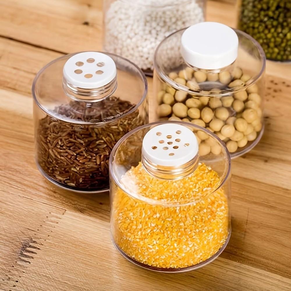 Space Saving Spice Jars Tower Transparent Condiment Bottles Stackable Spice Rack for Salt Spices