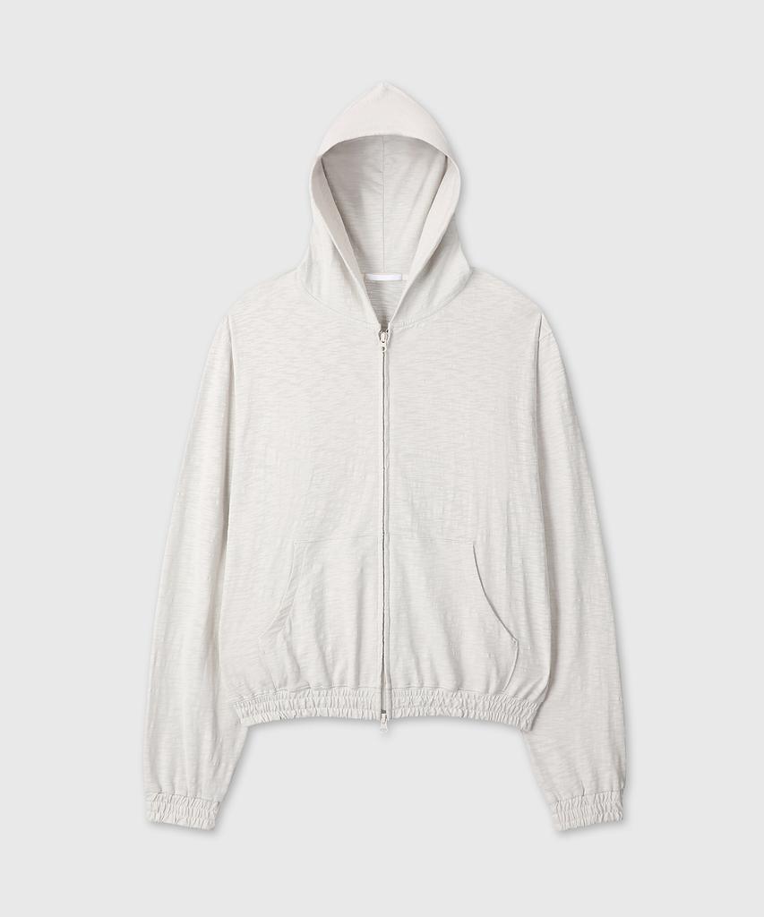 Divein Slub Crop Hood Zip-Up (Ivory)