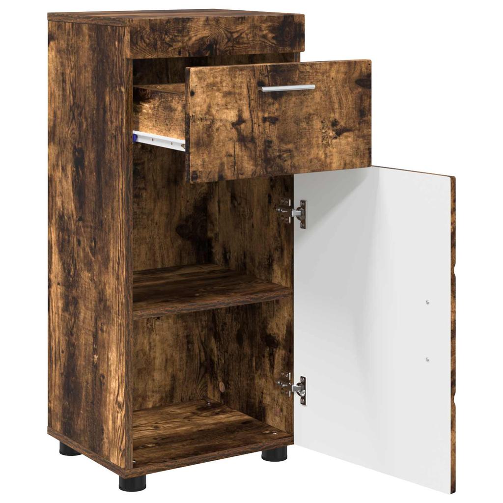 Badezimmerschrank Set TULUM Geräucherte Eiche 37 x 31,5 x 82 cm