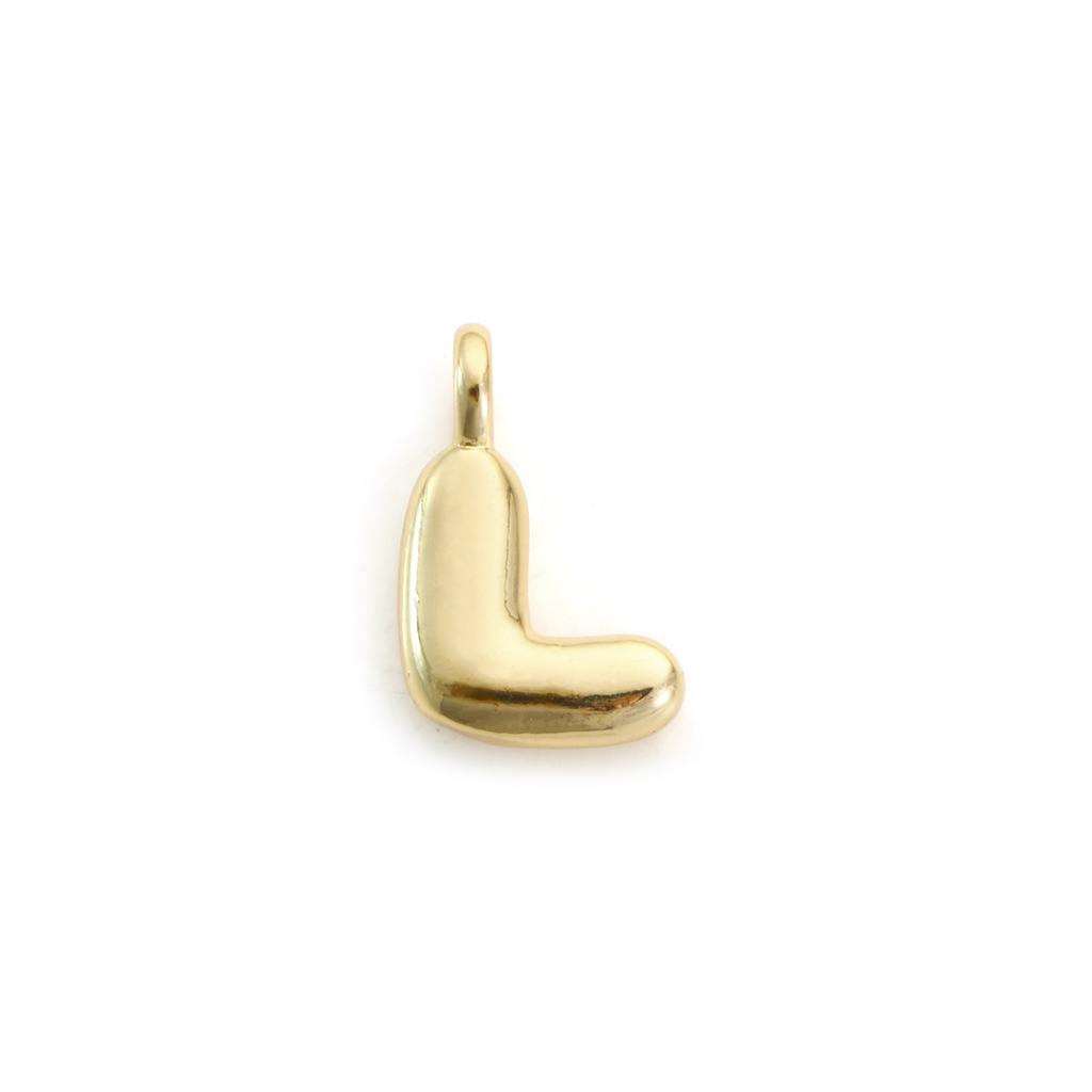 1 Stück Messing Charms Buchstabe Großbuchstaben Initialen "A-Z" 18K Echtsilber Vergoldet Anhänger Personalisierter Schmuckherstellung Zubehör