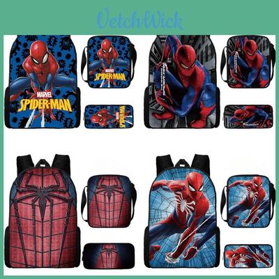 Mochila Escolar Marvel Homem-Aranha Vingadores Tecido Oxford Respirável Design Leve Para Crianças Essenciais Educacionais