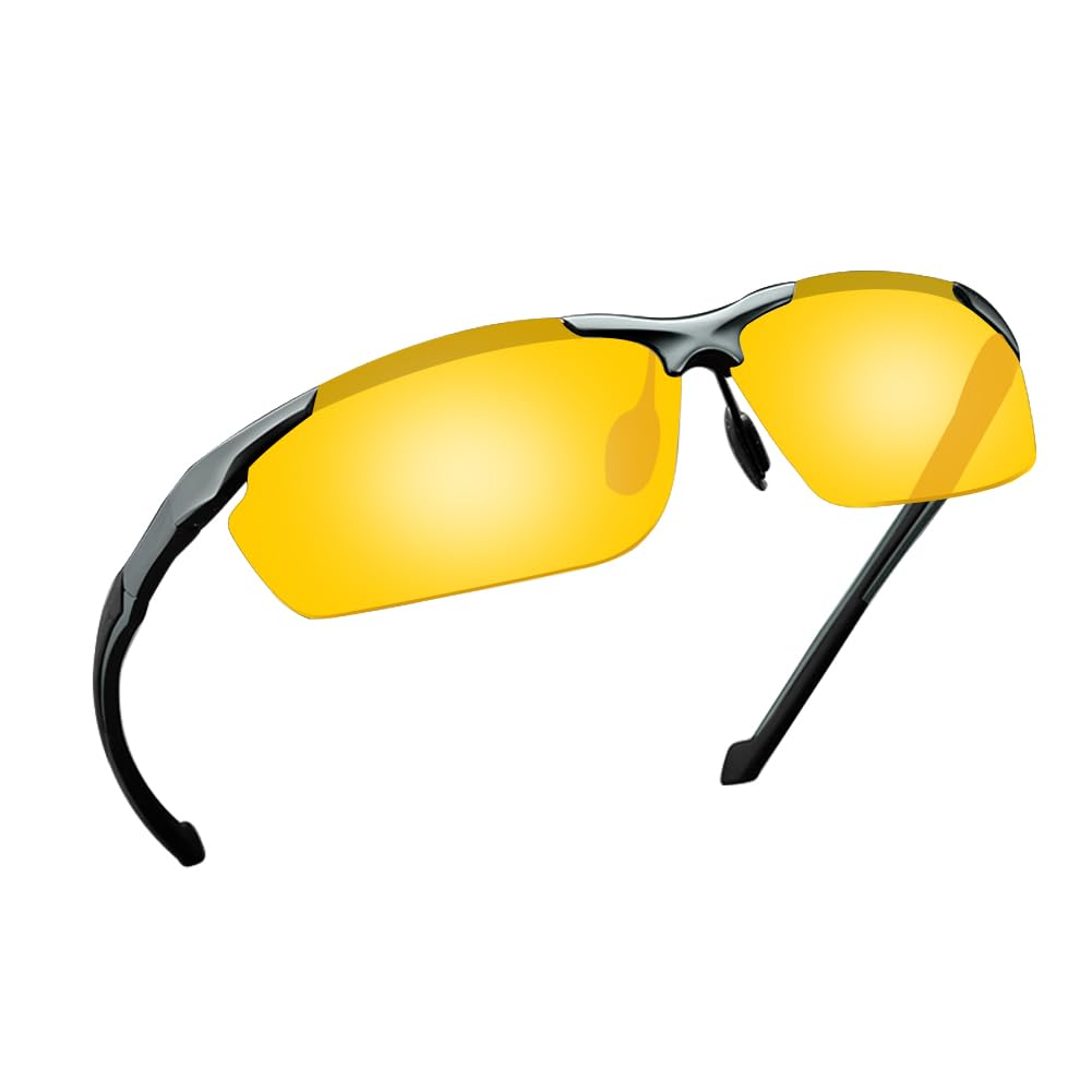 

Glazata Polarized Sports Day and Night UV400 for Night and Driving Sunglasses, Use, Ultra-Lightweight Metal, Protection, Driving, Baseball, Cycling,