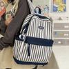 Striped Print Student Schoolbag Lightweight Commuter Backpack Girls Travel Bag