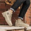 2024 Autumn Classical Shoes for Men Ankle Canvas Boots Fashion Patchwork High Tops Casual Shoes Street Cool Motorcycle Boots