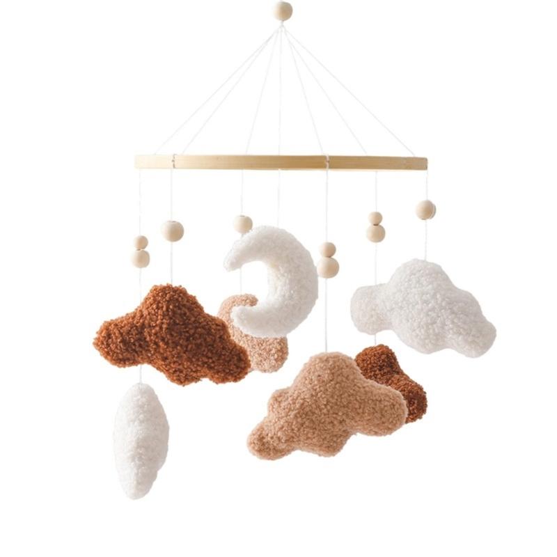 

Adorable Cloud Moon Baby Crib Toy Featuring Grasp Rattle Design For Infant Sensory Stimulation And Motor Skills коричневый