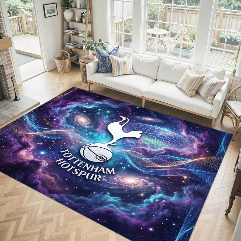 Tottenham Hotspur Design Crystal Velvet Carpet Cozy Non?Slip Printed Rug For Bedroom Living Room Entrance
