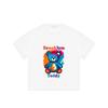 Black T Shirt With Colorful Teddy Bear And Brooklym Text Graphic For Casual Wear