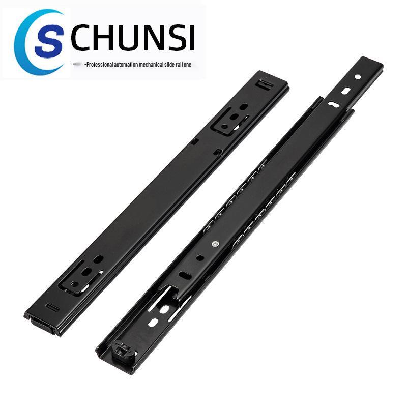 27mm Silent Steel Ball Drawer Slides, Two-Section Guide Rail for Desks and Cabinets.
