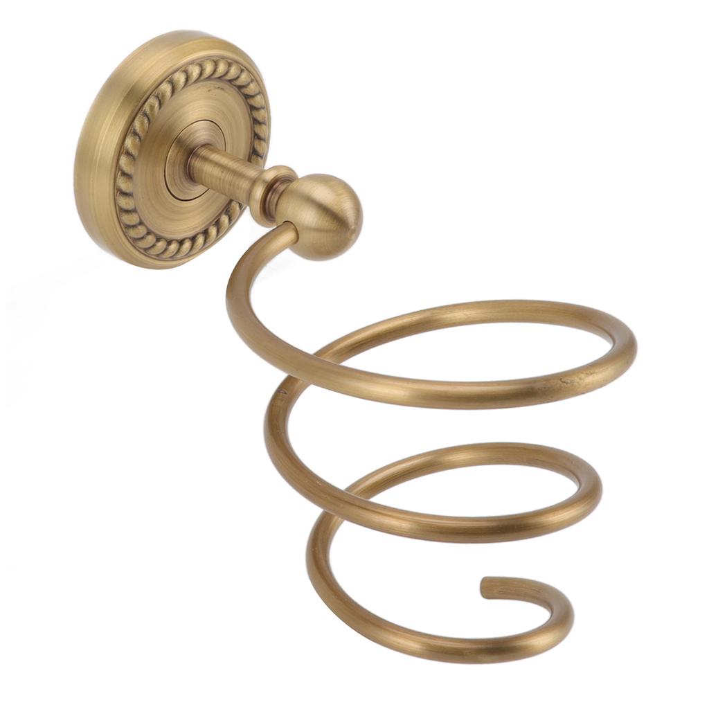 Hair Dryer Holder Antique Brass Hair Care Tools Holder Wall Mount Bronze Finished Spiral Hair Dryer Hanging Rack