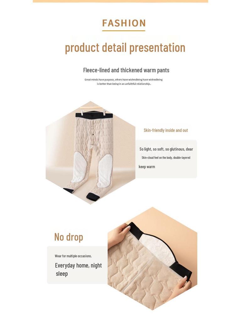 Men's High Waist Extra Thick Thermal Wool Pants with Fleece Lining for Winter