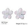 Enamel Flower Imitation Pearl Stud Earrings Waterproof Earrings for Women Jewelry Piercing Earrings Birthday Party Gift 2026