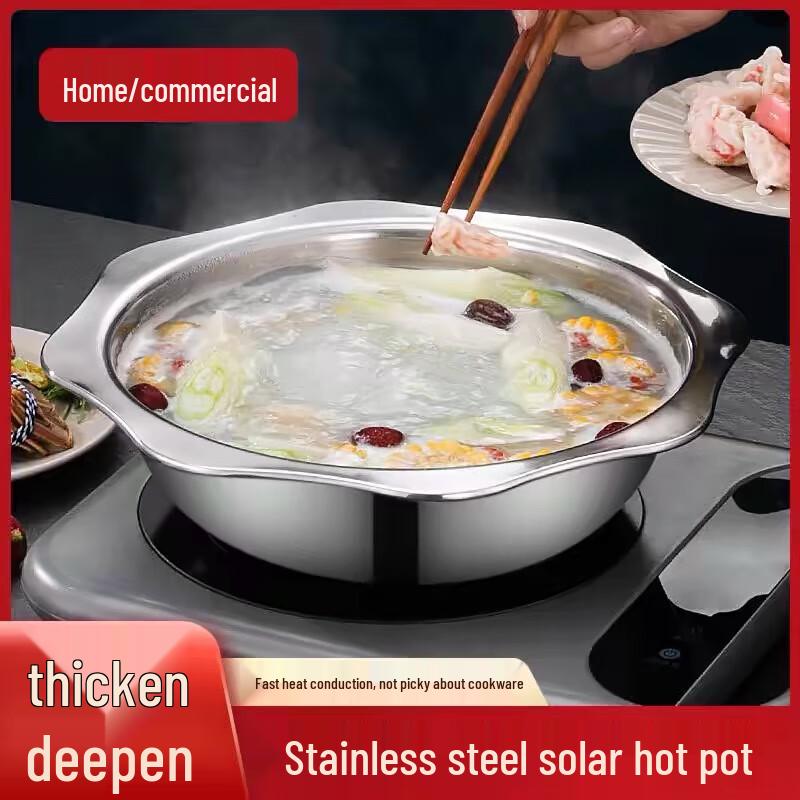 ZISIZ Commercial Octagonal Stainless Steel Hot Pot