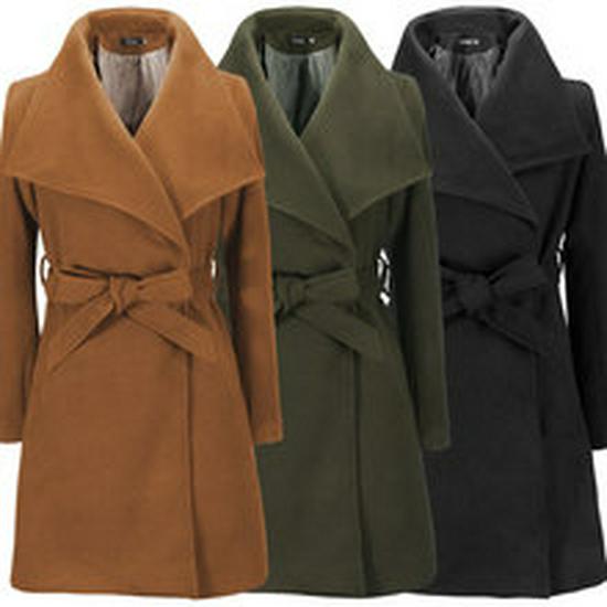 Korean Style Double-Breasted Mid-Length Wool Coat with Fur Collar for Women