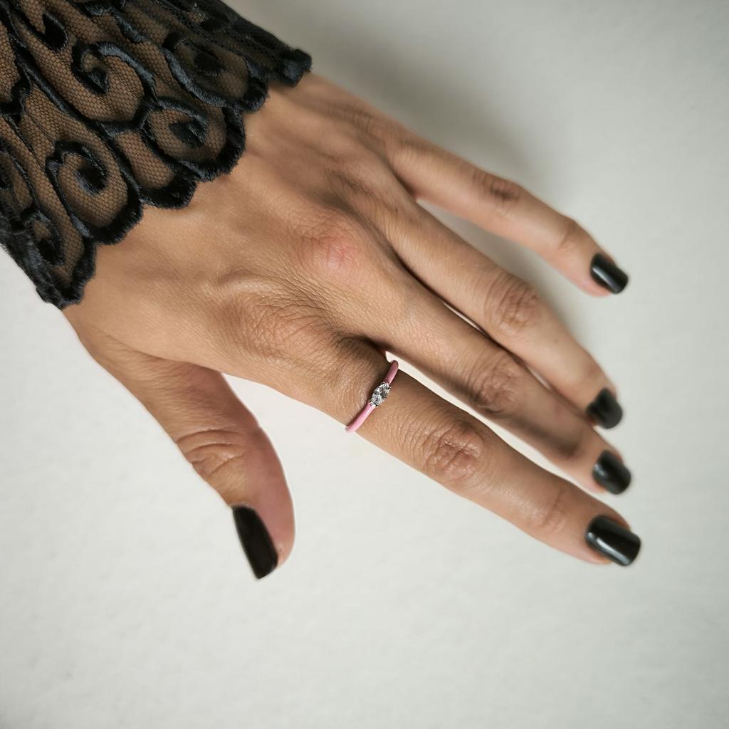 Silver Ring with Cubic Zirconia, Enamel, Product Weight 1.06 G (60002235)