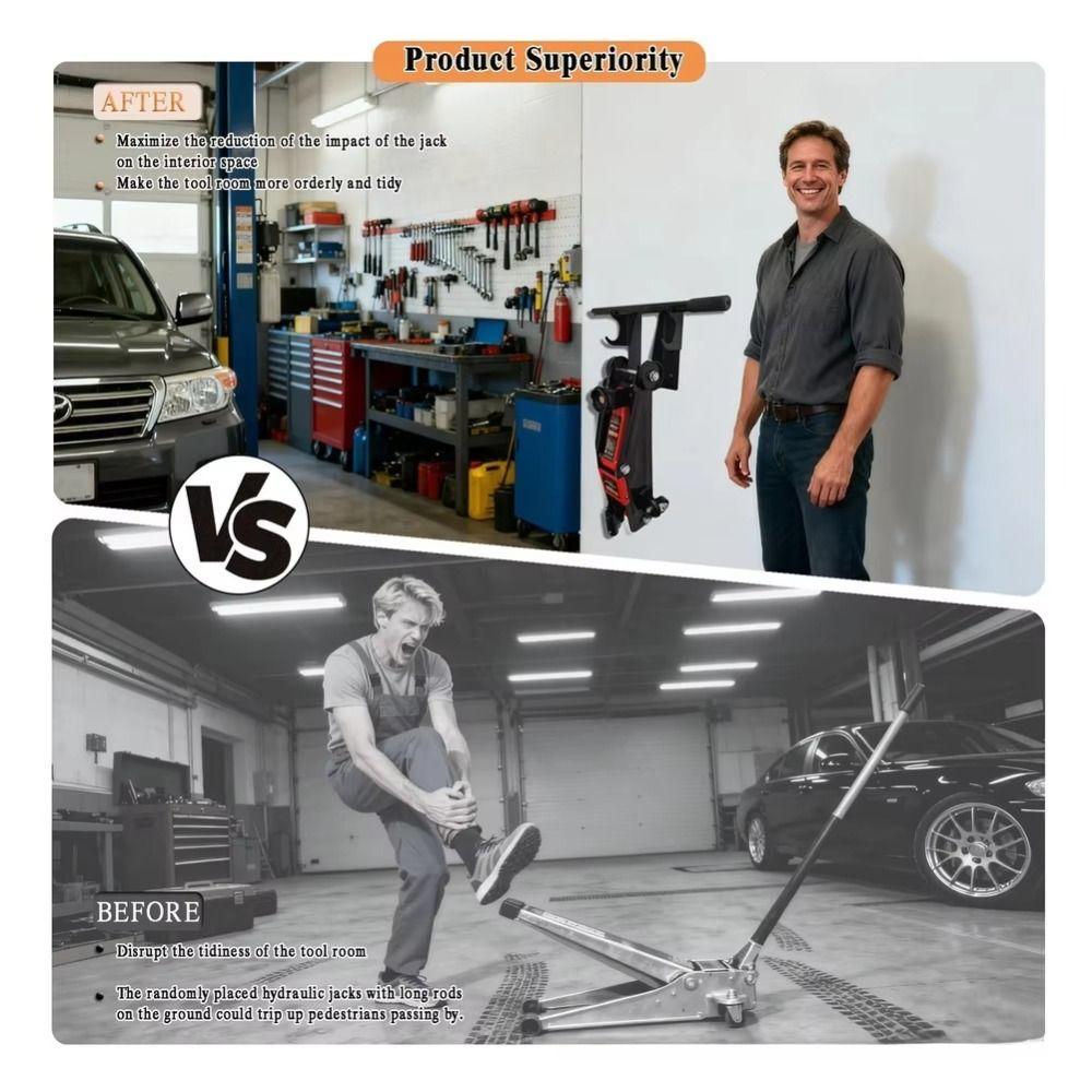 2pcs Double Hook Design Wall Mount Bracket Universal Bracket Hydraulic Jack Stand Organization