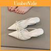 French Pointed Toe Mule Shoe With Slim Heel For Elegant Daily Wear
