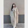 Women's Beige Wool Coat - Luxurious, High-End Celebrity Style, Thickened, Medium-Length