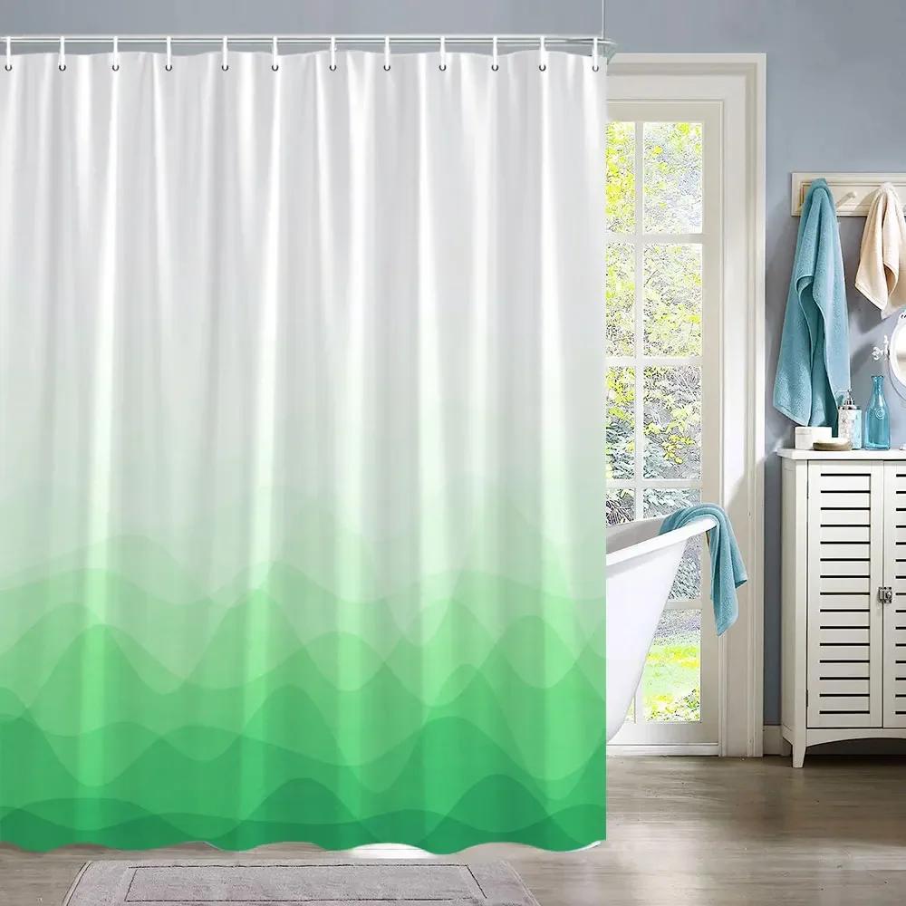 

Colourful Gradient Minimalist Bathroom Curtains Abstract Geometric Lines Home Bathroom Decor Polyester Washable Shower Curtains W90XH180cm