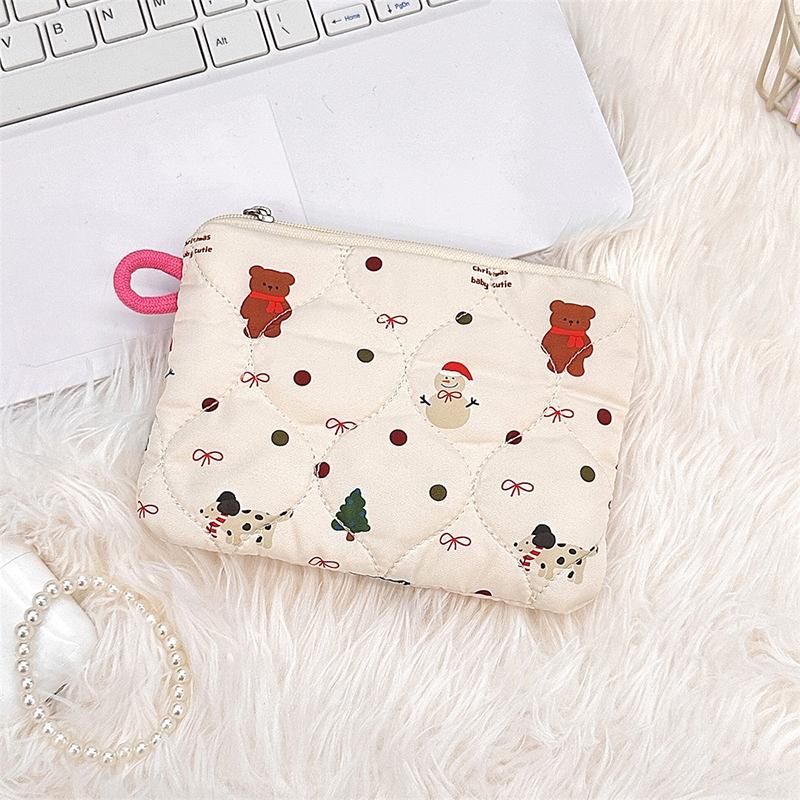 Ins Style Flower Coin Purse Cartoon Rabbit Clutch Bag Lipstick Earphone Sundries Storage Bag Wallet Pouch Mini Makeup Bag