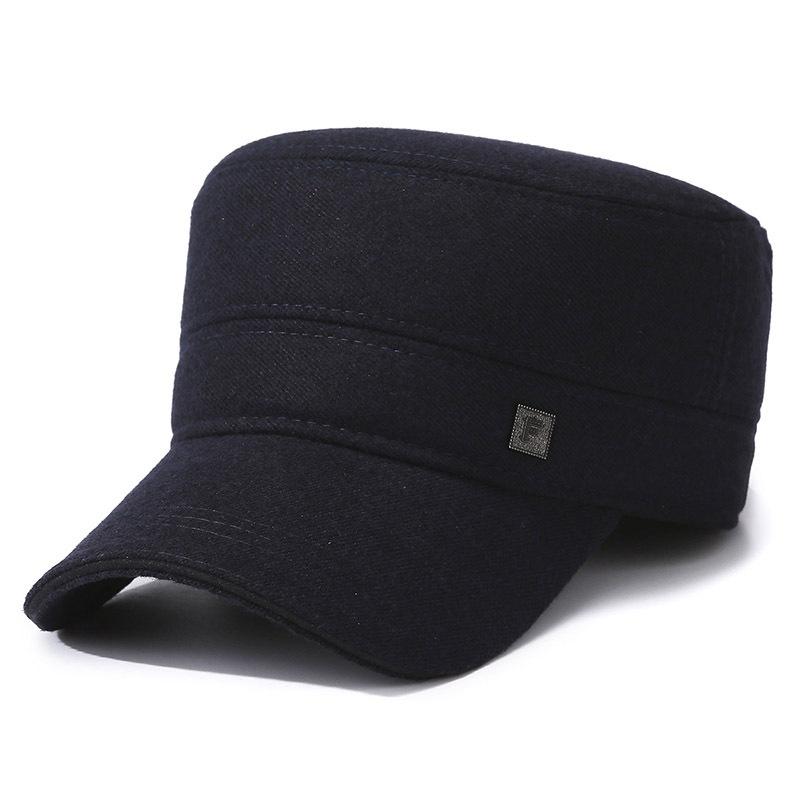 

Кепка мужская осенне-зимняя для отца из бархата с защитой ушей для людей среднего и пожилого возраста темно-синий