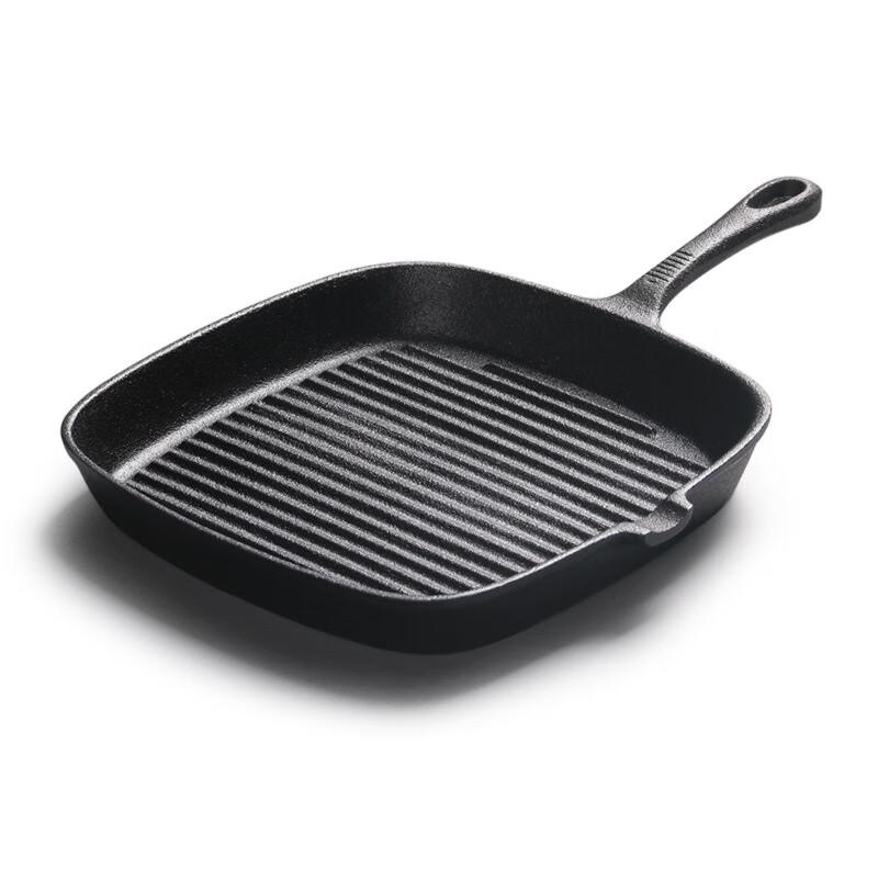 ZISIZ 24cm Gusseisen Gerillte Steakpfanne