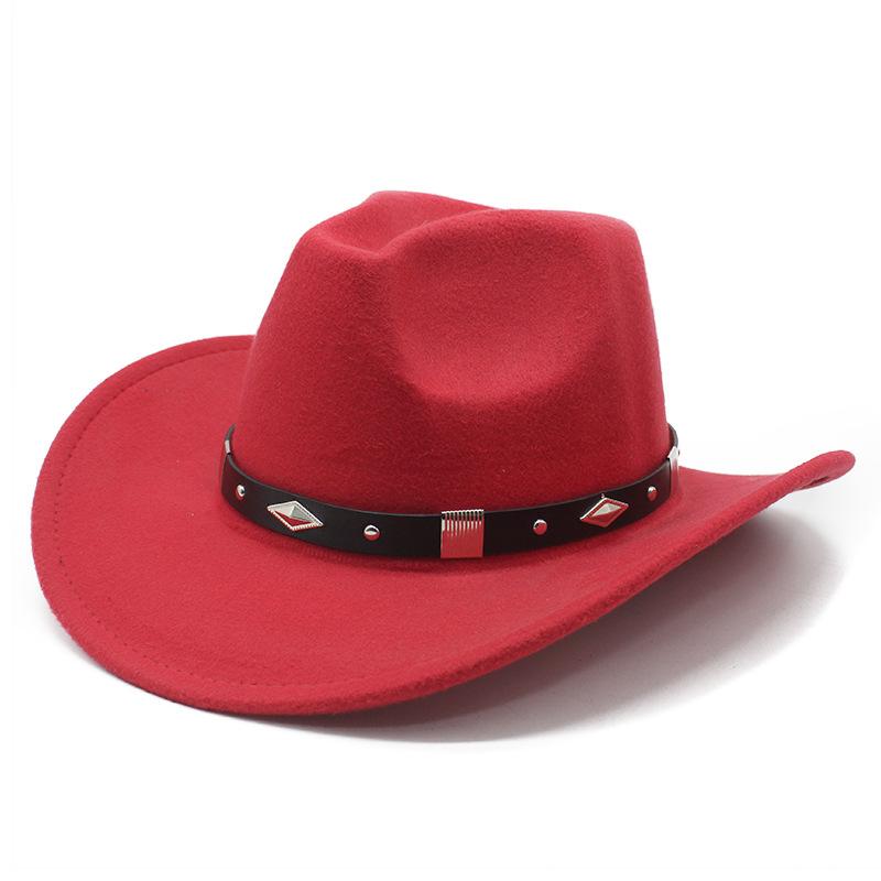 Spring Edge Cowboy Hat Western Wind Curved Edge Metal Accessories Top Hat Men'S And Women'S Hats