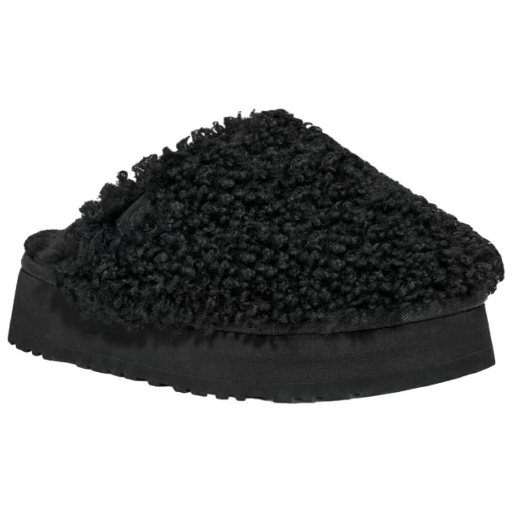 New UGG Maxi Curly Platform Slippers 'Black' Women's 1133171-BLK