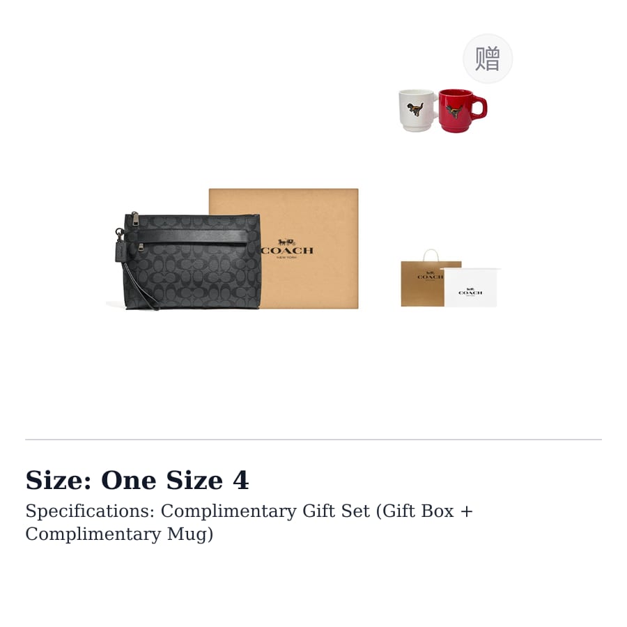 COACH Pouch Coated Canvas With Leather