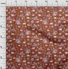 oneOone Cotton Flex Orange Fabric Kalamkari Traditional Sewing Material Print Fabric By The Yard 40 Inch