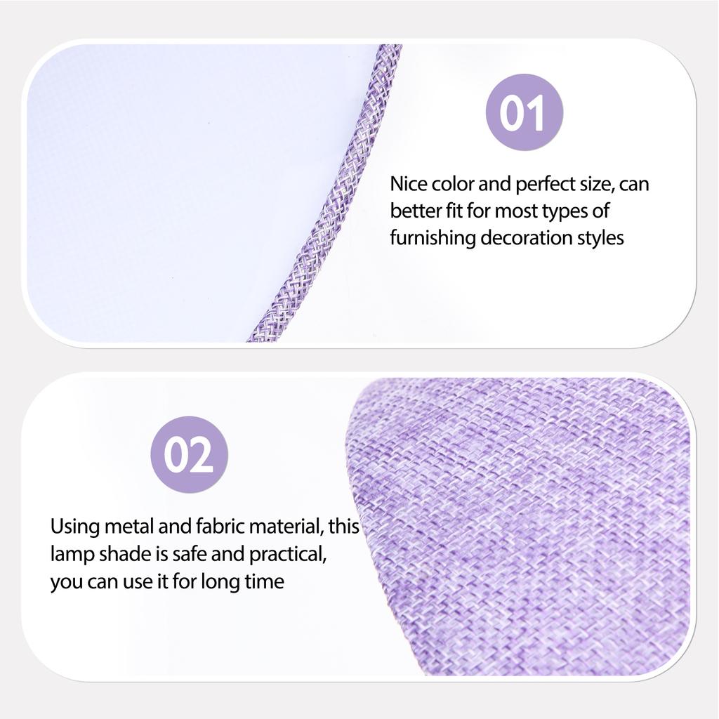 Small Lampshade Linen Cloth Metal Durable Desk Floor Wall Lamp Cover Replacement Light Accessory for Home Office Bedroom Study