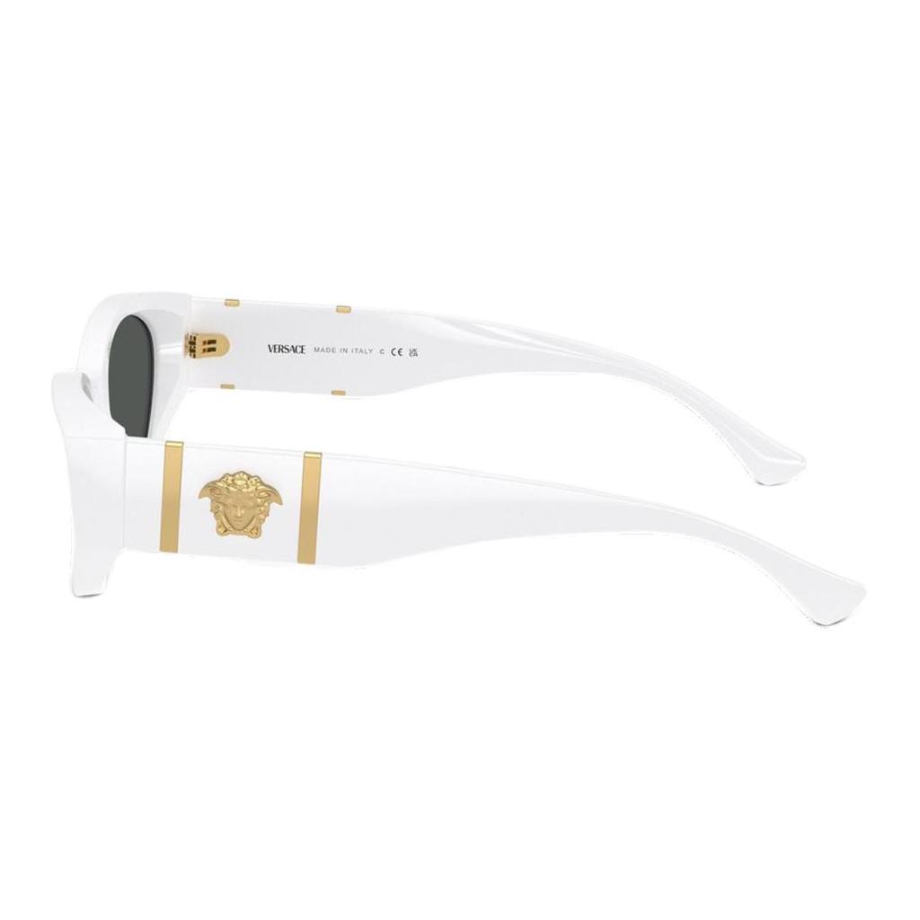 Versace Logo Acetate Irregular Shape Sunglasses Women Sunglasses White VE4454