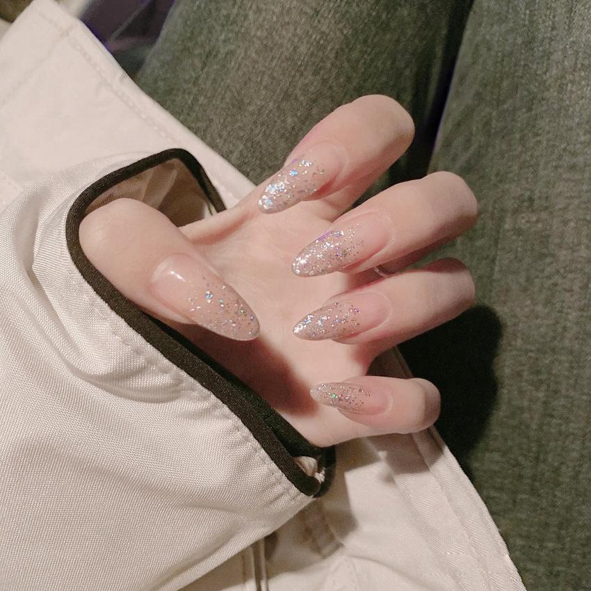 24Pcs Short Square Fake Nails Cloud Star Pattern Full Cover Press On Nail Tips Manicure Art