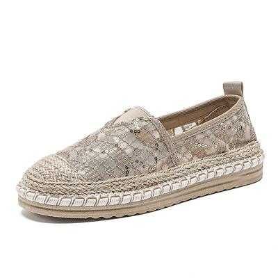 2025 Hot Sale Breathable Mesh Lace Ballet Flats Shoes Womens Espadrilles Casual Floral Women's Loafers Zapatillas Fisherman
